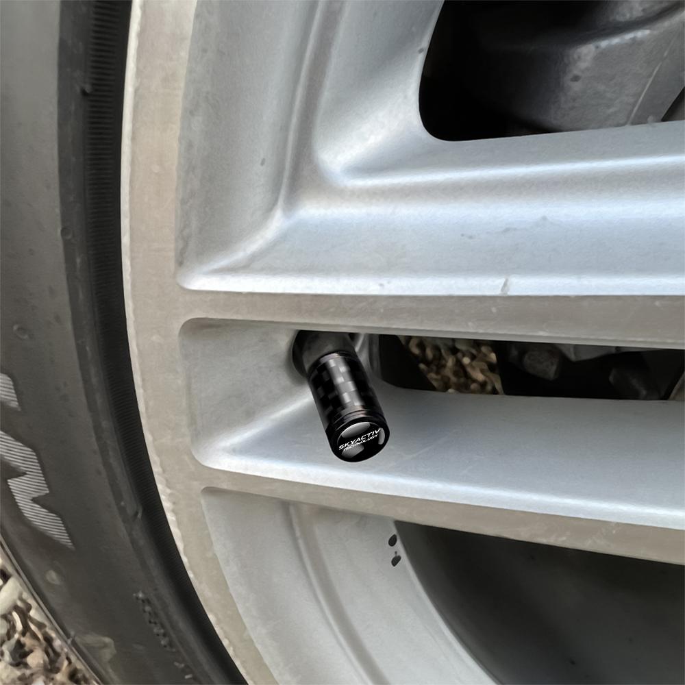 4Pcs Carbon Fiber Car Wheel Tire Valve Stem Air Cap For Mazda MS 2 3 5 6 CX5 CX9 CX7 CX4 CX3 CX30 MX5 MX3 BK Skyactiv h4