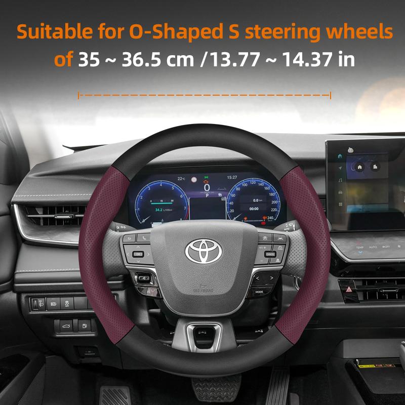 Nlzh6 For Toyota Carbon Fiber Texture Perforated Leather Steering Wheel Cover Chr Yaris Auris Corolla Rav4 Land Cruiser Prado Hilux