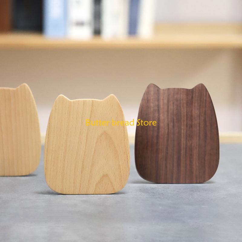 W89C Retro Bookend Wooden Art Book Magazine Holder Gift Bookend for Children Adults