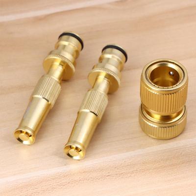 Sprühdüse Wasserpistole Messing Hochdruck Direktspray Schnellverbinder Home Schlauch Einstellbarer Druck Gartensprinkler