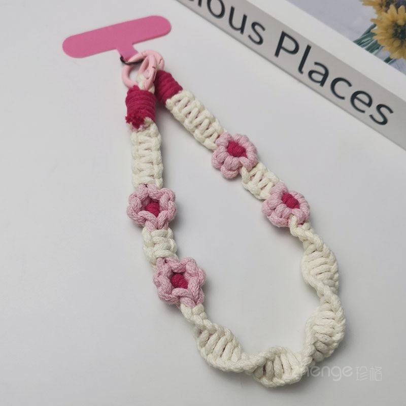 Hand-woven Daisy Mobile Phone Lanyard Women's Ins Travel Mountain Climbing Strong Durable Fashion Wrist Rope
