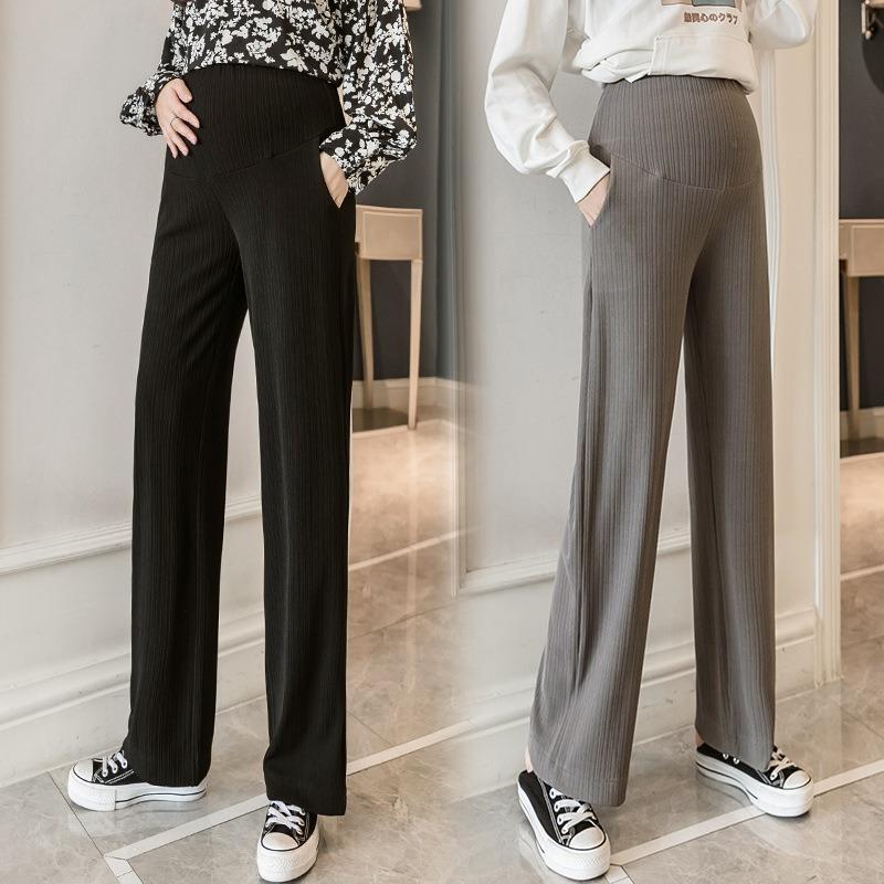 1 #maternity Wide-leg Pants Spring and Autumn Thickened Belly Support Pants Casual Trousers Loose Maternity Pants Straight-leg Pants