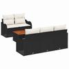 Set Divano da Giardino con Cuscini 6 pz Polyrattan Nero