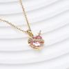 Luxury Pink Zircon Heart Necklace For Women Gothic Sword Go Through Love Choker Elegant Crystal Flower Necklaces Y2k Jewelry