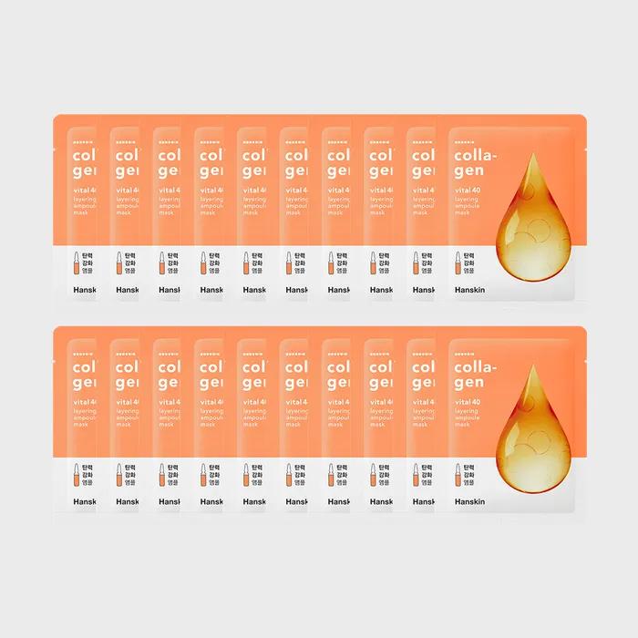 Vital40 Layering Ampoule Mask 21g x 20 sheets (Aqua/Collagen/Propolis)