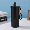 Gradient Stainless Steel Vacuum Insulated Coffee Cup with Straw and Rope Handle