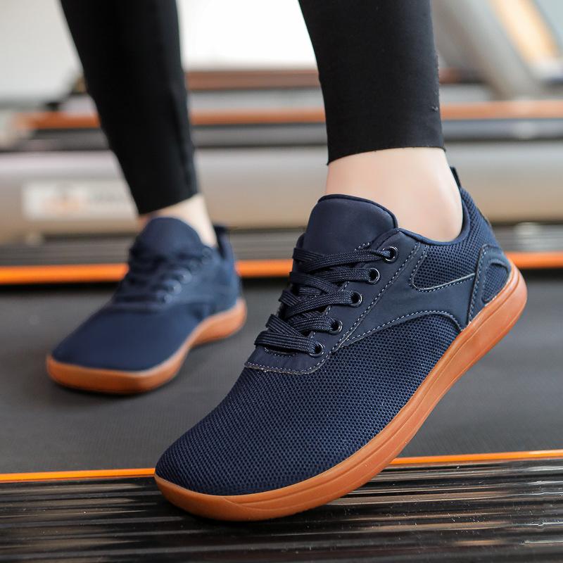 

Летняя импортная обувь больших размеров для мужчин и женщин, широкая носовая часть, выворотный подъем стопы, для полных людей, нескользящая мягкая подошва, повседневная дышащая сетчатая обувь 47 тёмно-синий