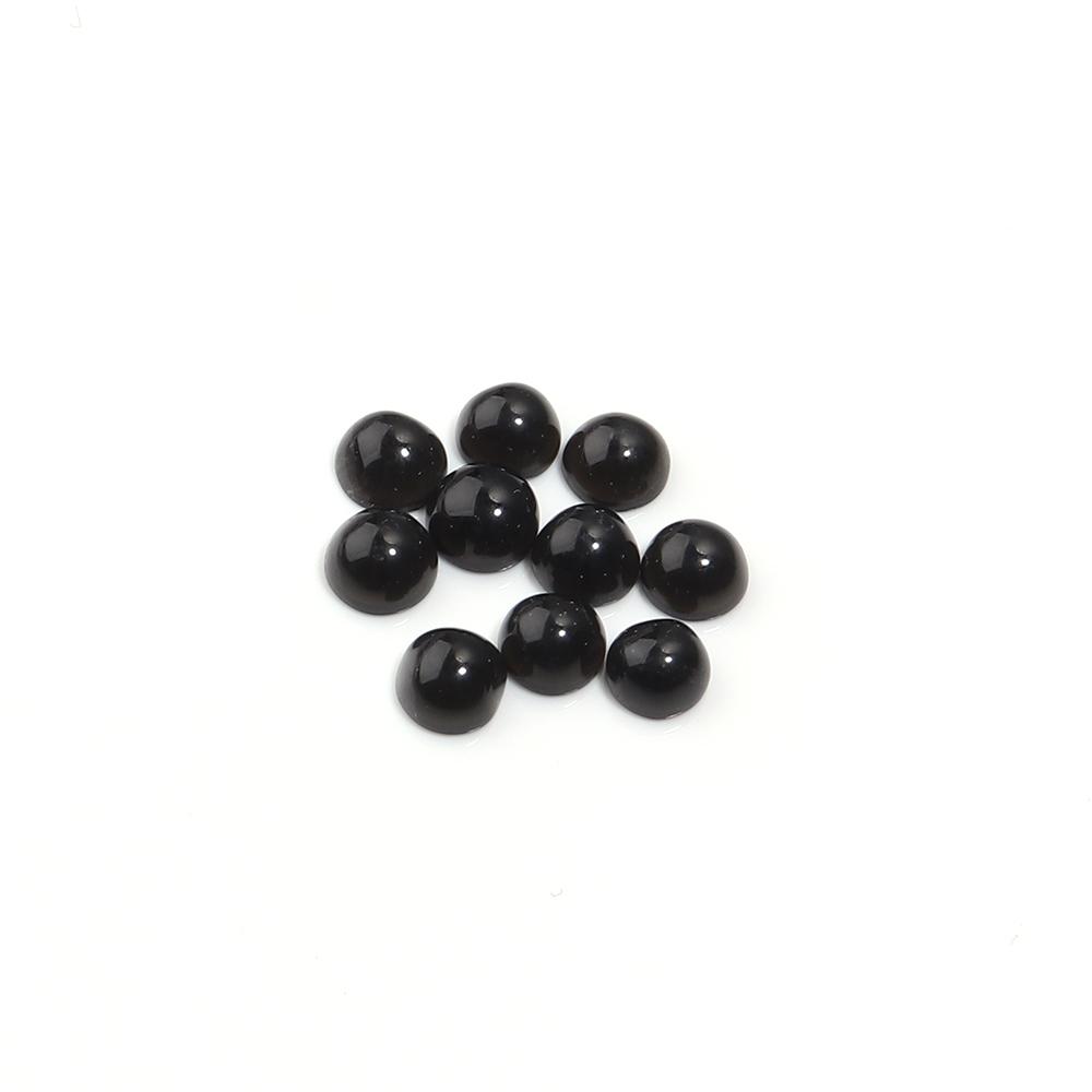 5/10pcs Natural Stone Cabochon Black Agate Round Flatback Cabochon Loose Beads For Jewelry Making DIY Ring Pendants Accessories