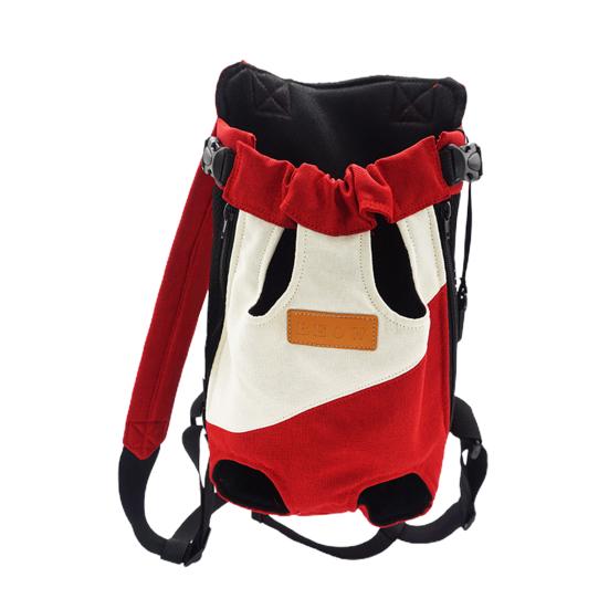 

Рюкзак для собак большой вместимости на молнии износостойкий дышащий невыцветающий декоративный холст походный туризм кемпинг M красный/белый