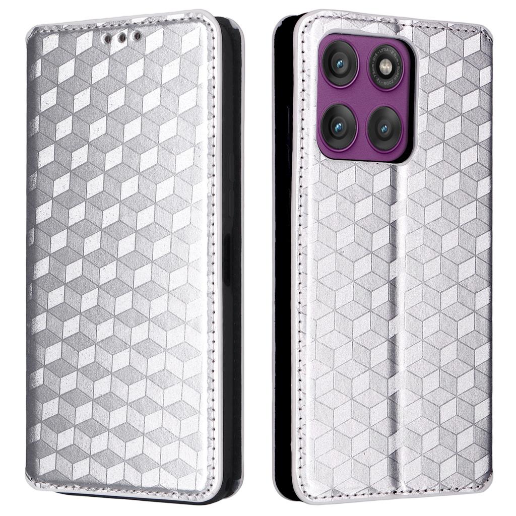 For Motorola Edge 60 Pro 5G Case Wallet Rhombus Imprinted Leather Phone Cover