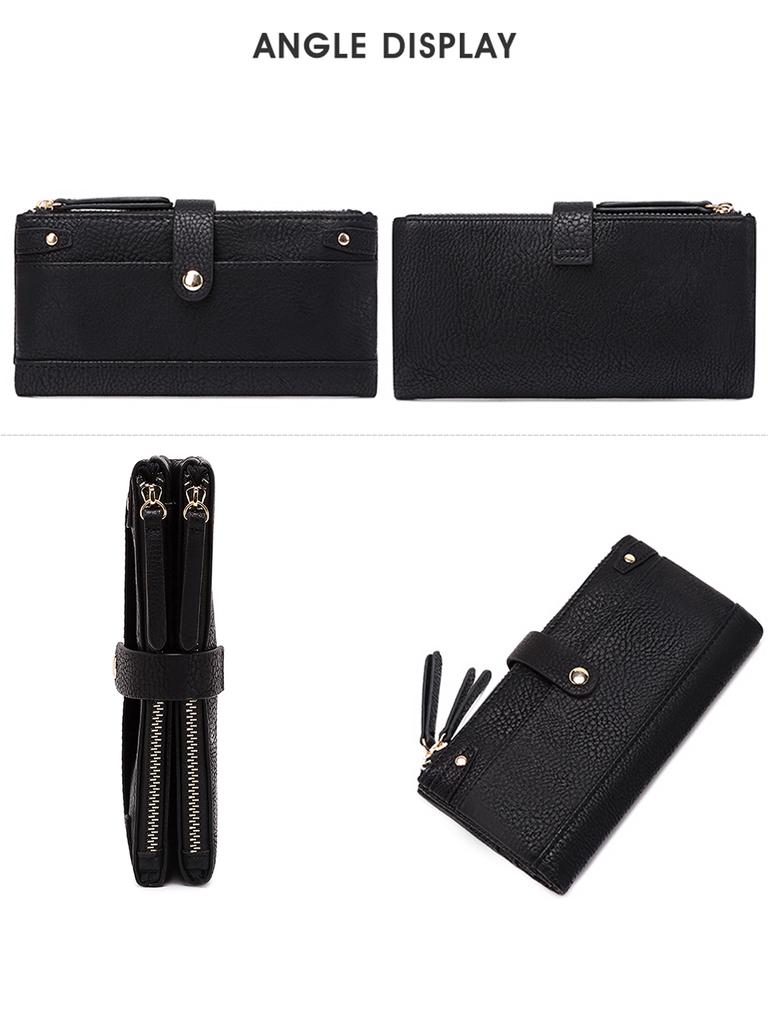 Portfel na karty kredytowe o dużej pojemności, funkcjonalny portfel z wieloma przegródkami na karty, zapinana na zamek kieszonka na monety i torebka kopertówka