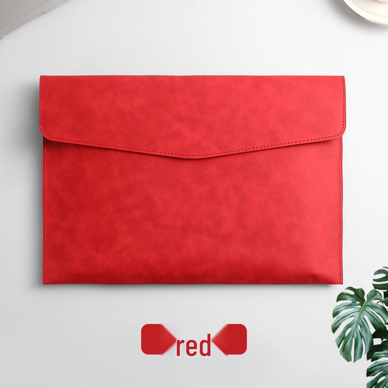 Thickened Waterproof A4 Leather File Folder with Snap Button & Customizable Logo