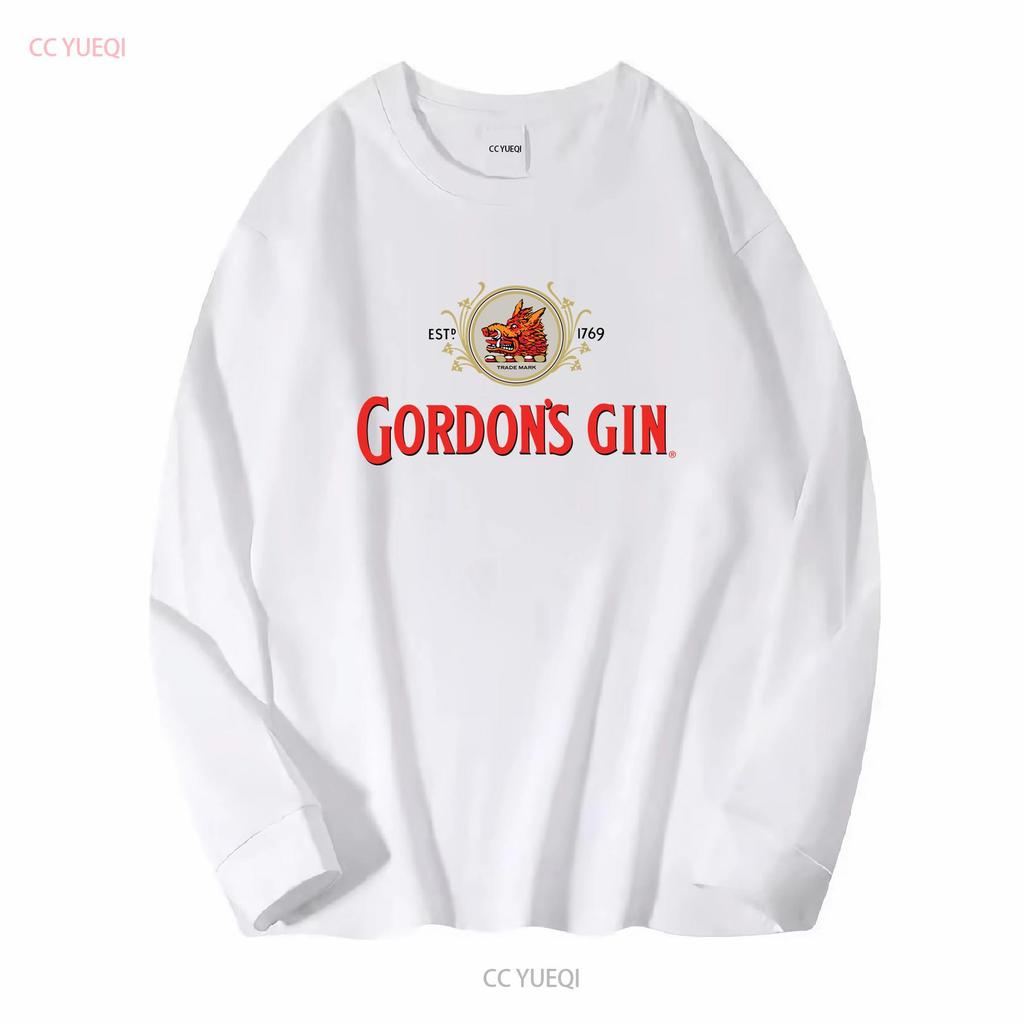 Gordons Dry Gin Logo T-Shirt Vintage Schweres Baumwoll-S 3X Kostenloser Versand USA lange oder kurze Ärmel Vintage Gewaschene Grafik Unisex
