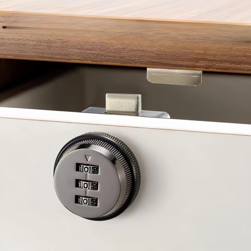 Drawer Password Lock Metal Mechanical Keyless 3-Bit Password Suitable For Wardrobe Storage File Cabinet Furniture Universal Lock