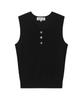 Oteumilkape Henley Neck Sleeveless Knit - Black