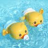 Baby Bath Toys Water Chain Clockwork Bathing Cute Swimming Yellow Duck Toy Toddler Pool Beach Classic Toy For Kids Water Playing