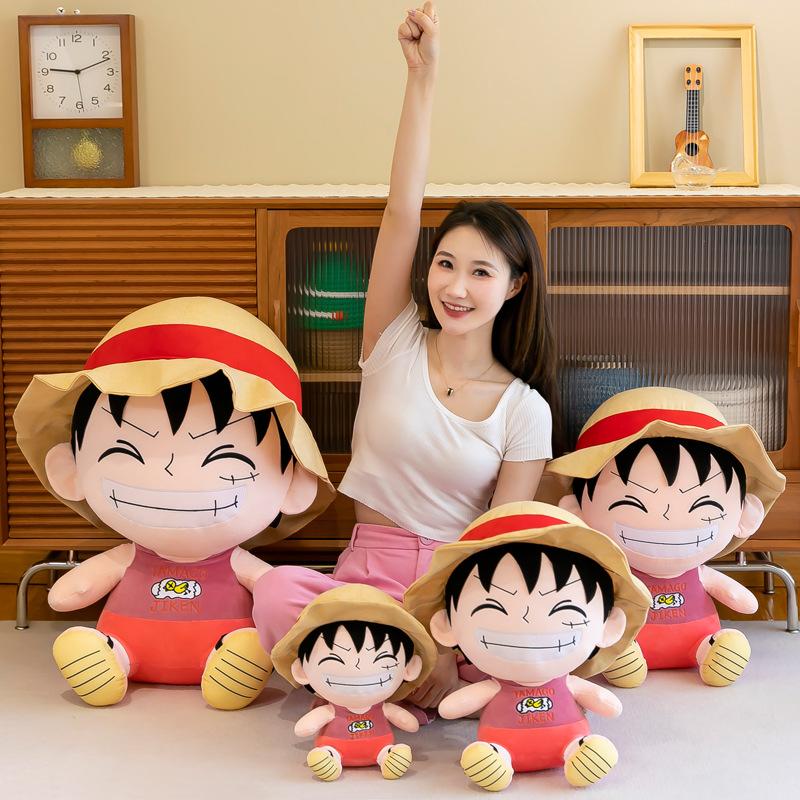 ONE PIECE Luffy Plush Toy Children's Throw Pillow Animation Peripheral Doll Doll Grab Machine Doll Machine Exchange