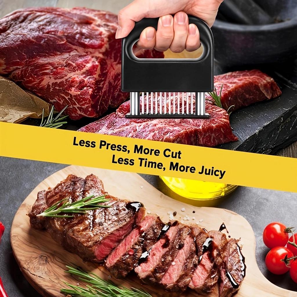 48-Tooth Stainless Steel Meat Tenderizer Needle for Steak Flavoring and Tendon Breaking.