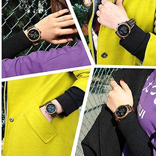 BOBO BIRD Pair Watches, Wooden Watches with Gift Box, Analog, Japanese Quartz Movement, Chronograph, Lightweight, Date Display, Stopwatch, Men's and W