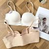 Intimo senza spalline, donna push-up, chiusura anteriore antiscivolo, per seni piccoli, mostra seno grande, top a fascia invisibile senza cuciture, aderente sotto il seno, reggiseno sexy estivo