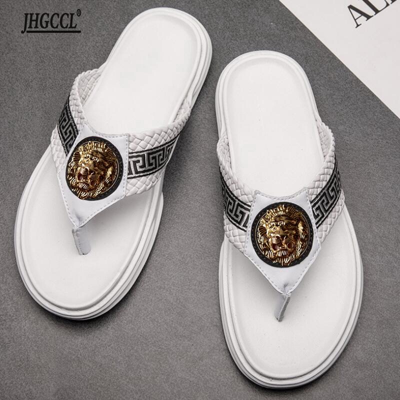 

Fashion Brand Men s Slippers Casual black and White shoes My n Designer slippers Sandals Soft soled women s slippers T5 38