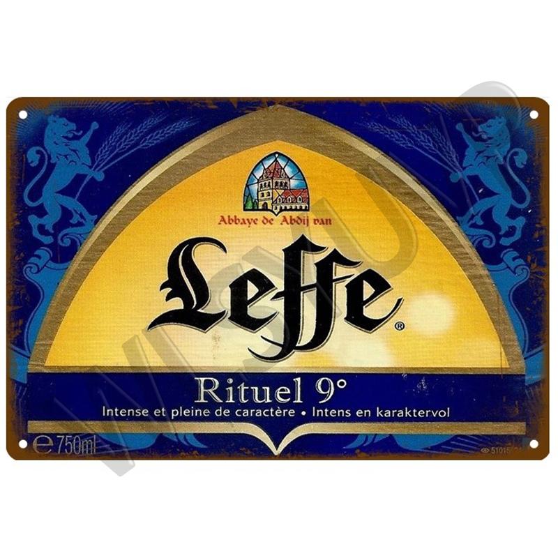 Leffe Retro Metal Sign Tin Sign Whisky Belgium Beer Plaque Metal Wall Decor Vintage Decor Poster Plates Man Cave Shabby Chic