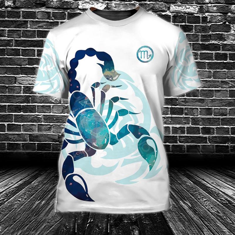 3D Printed Scorpion T Shirt For Men Cool Animal Pattern Tees Summer Casual Short Sleeves O-Neck Tops Street Loose T-Shirts