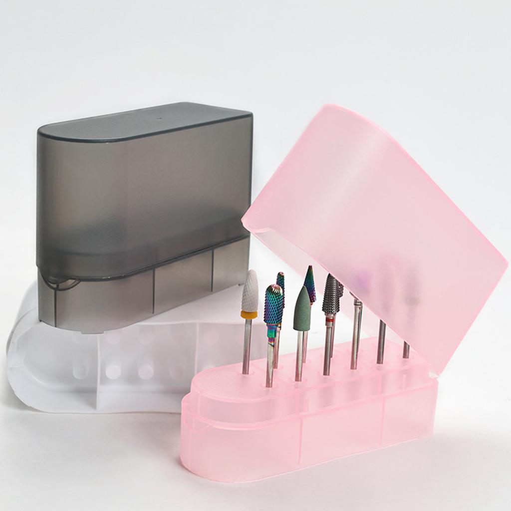 Nail Drill Bit Holder 12 Holes Drill Bits Stand Display Organizer Nail Drill Storage Box Nail Drill Holder for Salon