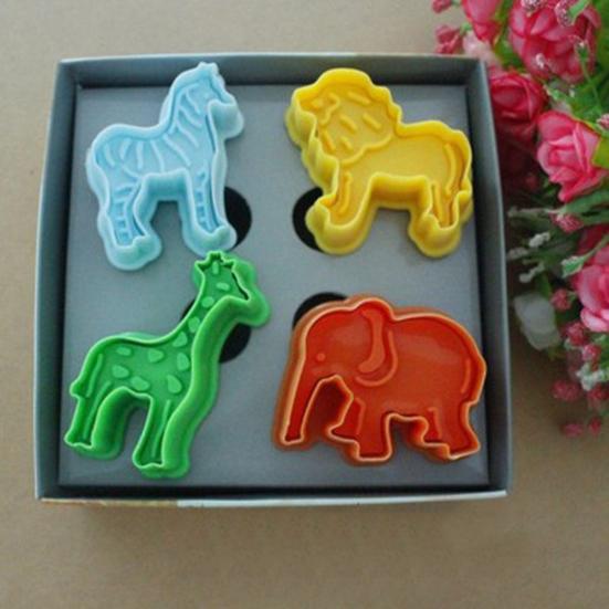 4 stk/sett Dyreform Fondantkake Stempelkutter Sugarcraft dekorasjonsform
