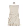 Hepburn-Style Off-Shoulder Ruffled Bodycon Dress - Women's Sexy Summer Strapless Short Skirt