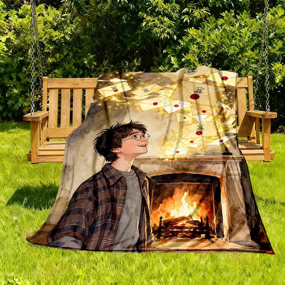 1pc Harry Potter Outdoor Blanket Lightweight Flannel, All-Season Use for Sofa, Bed, Travel, Camping, Living Room, Office, Couch056