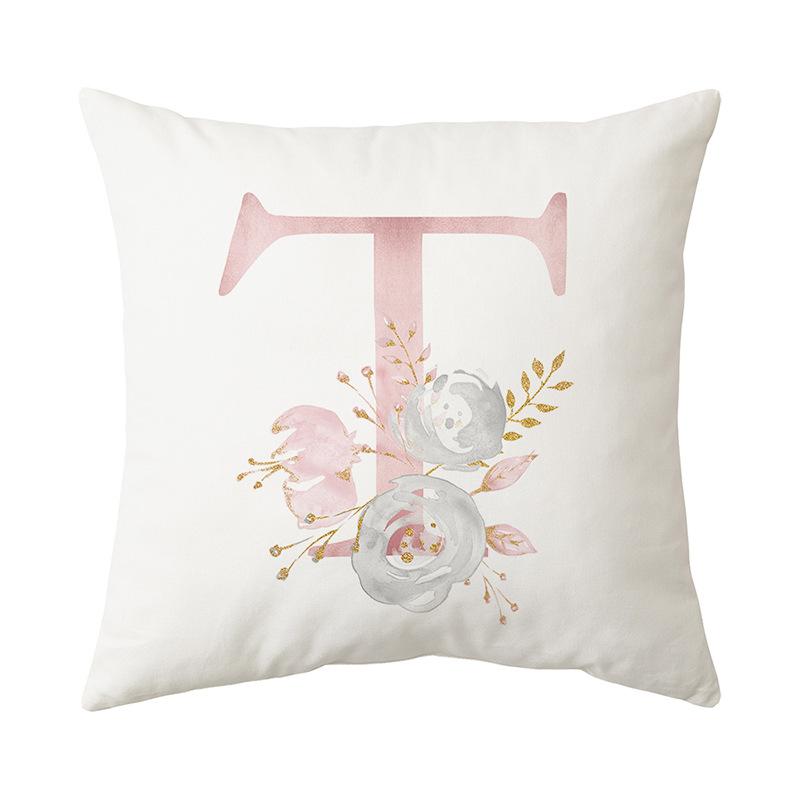 26 Letter Printed Cushion Cover Modern Simple Home Sofa Decoration Cushion Cover Bedroom Cushion Cover