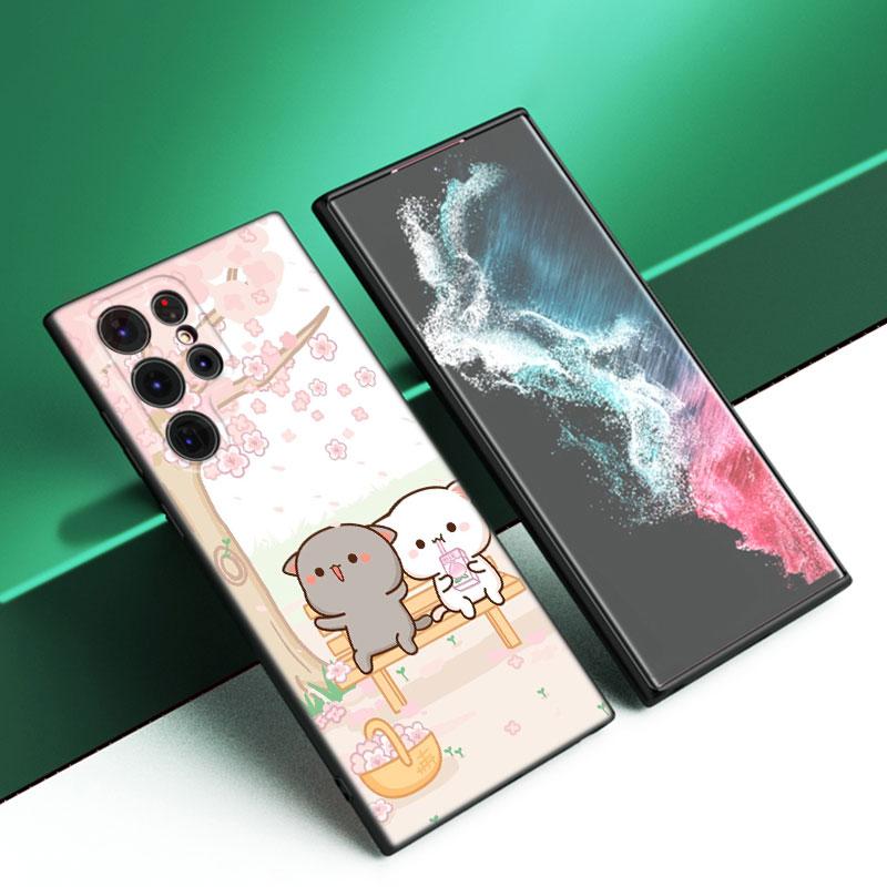

Забавный мультяшный кот черный силиконовый чехол для телефона Samsung Galaxy S23 S21 S20 FE S24 S22 Ultra S10E S10 S9 S8 Plus Samsung S24 Plus