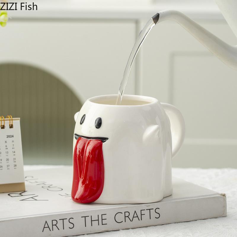 Halloween Ghost Porcelain Mugs Water Cup Creative Tableware Coffee Mug Dining Table Afternoon Tea Teacup Fruits Juice Cup