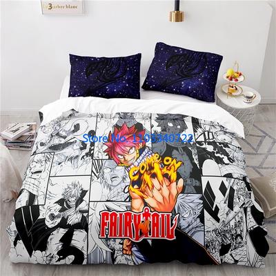 Heimtextilien Fairy Tail Bettbezug-Set 3D-Druck Deckenbezug Bettwäsche Für Jungen Mädchen Bettwäsche-Sets Schlafzimmerdekoration