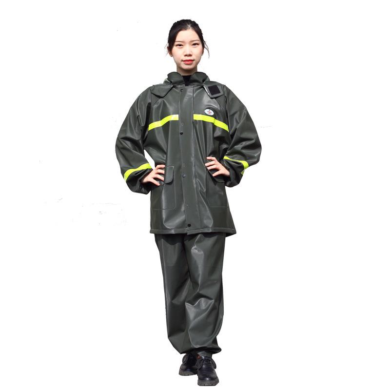 Men's Waterproof Reflective Raincoat & Pants Set, Thickened Ox Tendon, Lightweight & Breathable for Motorcycle Riding & Hiking