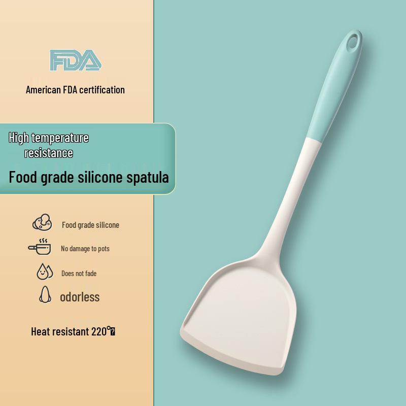 Set Spatulă și Lingură Perforată din Silicon Antiaderent pentru Temperaturi Înalte