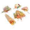 5Pcs Bird Shredder Toys Interesting Safe Hanging Foraging Chewing Toys with Metal Hooks for Travel