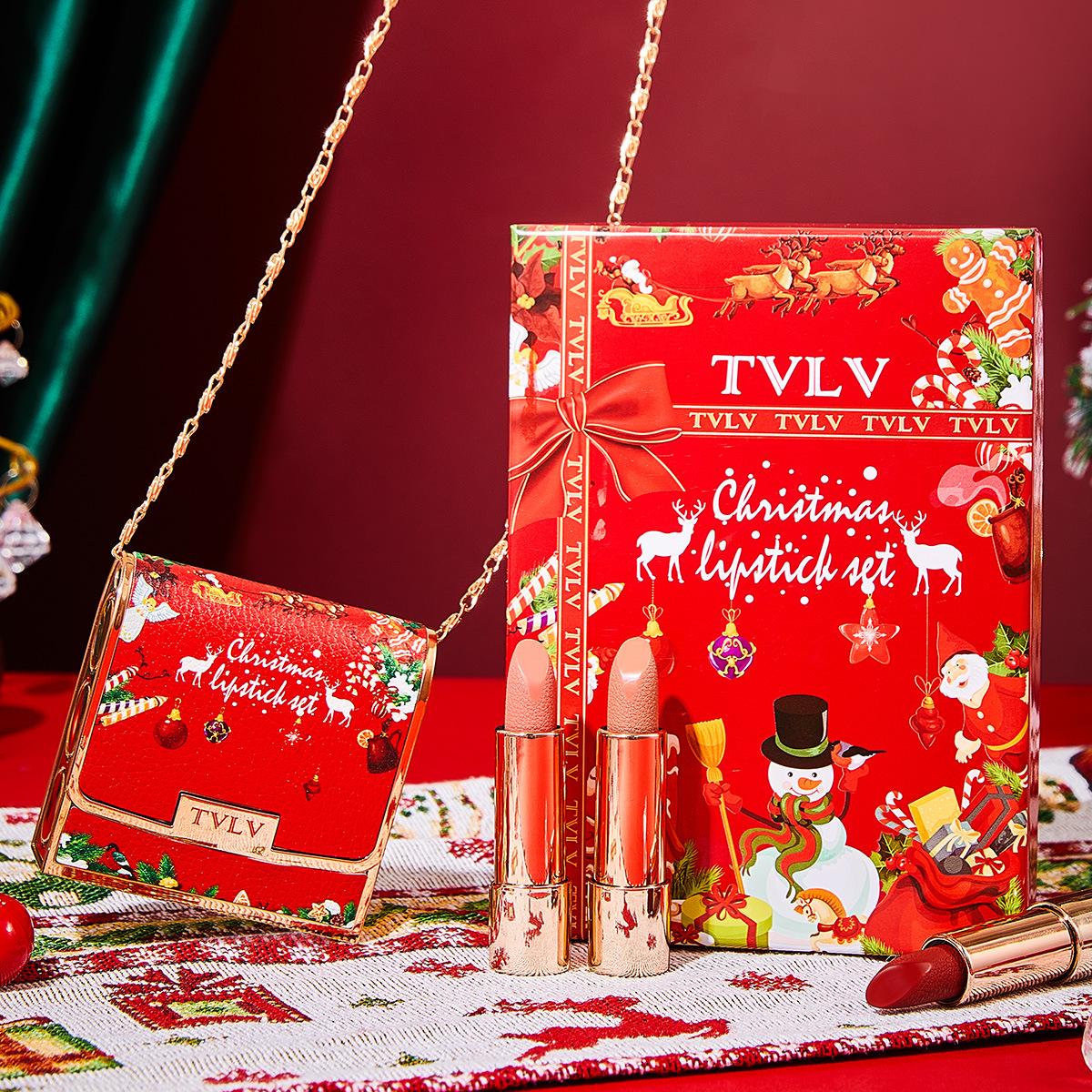 

TVLV Рождественский нюдовый набор матовых помад из трех штук: Стойкий, Не размазывается, Подчеркивает элегантность 3.5g x 3 pcs