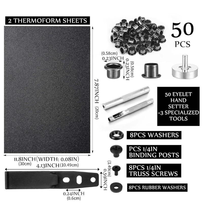 DIY Leatherworking Kits Eyelet Hand Tool DIY Holsters Kits Screws Rubber Washers Thermoform Sheets