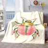 2026 New Arrivals 1pc Cartoon Flannel Blanket, Beetle Art, Colorful Insect Digital Print Pattern, Soft, Warm, And Comfortable Sofa Bed Office Blanket,