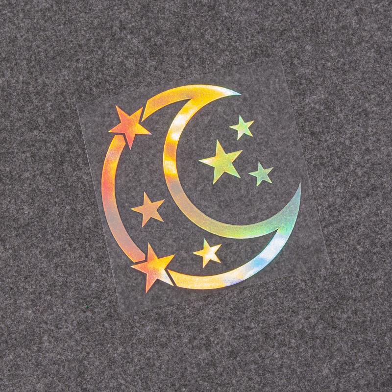 Unique Car Stickers Stars And Moon Reflective Vinyl Water Proof Decal For Automobiles Body Windows Self-Adhesive Colorfast