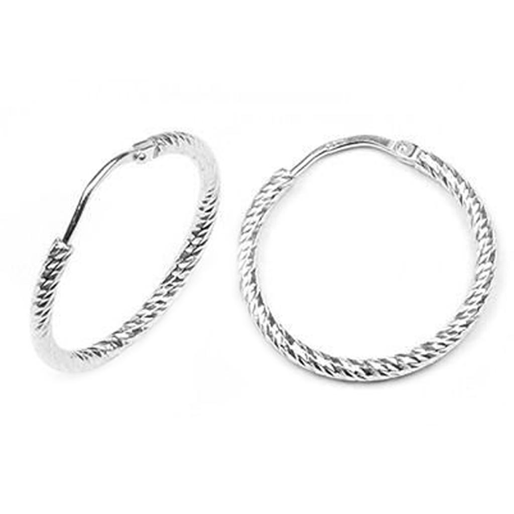 Les Trésors De Lily [M8917] - Stříbrné kruhové náušnice 'Choregraphie', stříbro (rhodiované) - 35x2 mm (s diamanty)