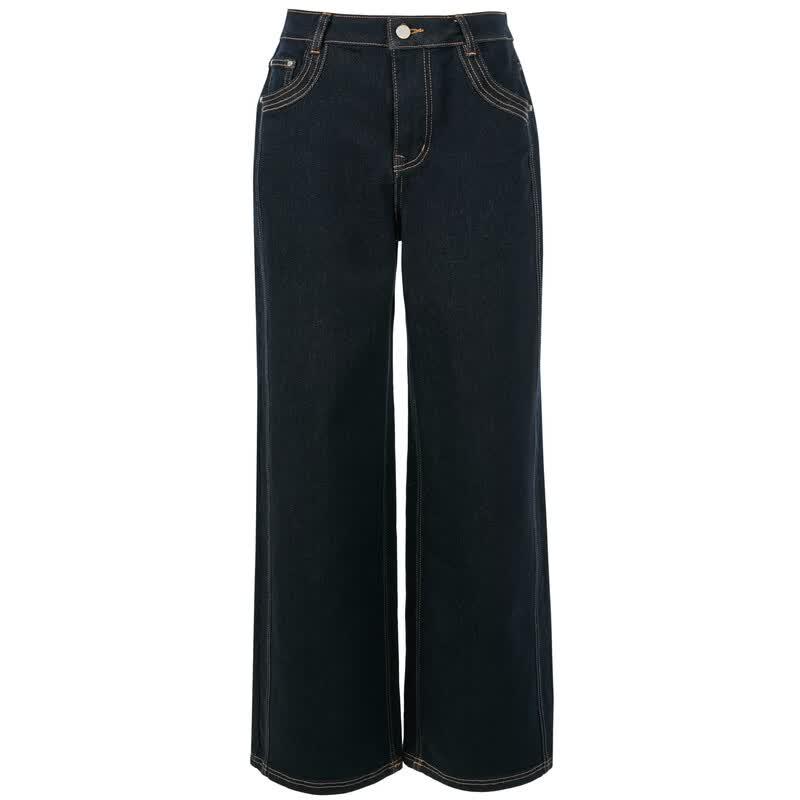 Sancai Women's Mid-Waist Straight Leg Denim Jeans