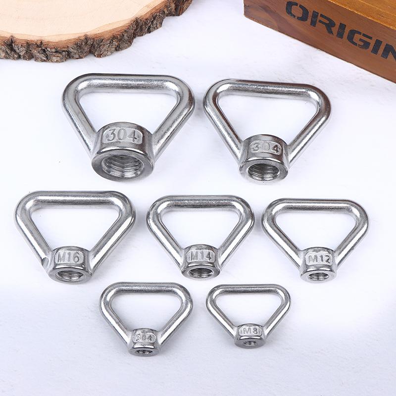 M8 M10 M12 M14 M16 M20 M24 304 Stainless Steel Triangle Lifting Eye Nut Trapezoid Thread Rings Fit For Handle Bolts