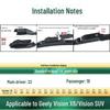 Front Wiper Blade: Silent Boneless Rubber for Geely Vision X6/PRO/Vision SUV/S1