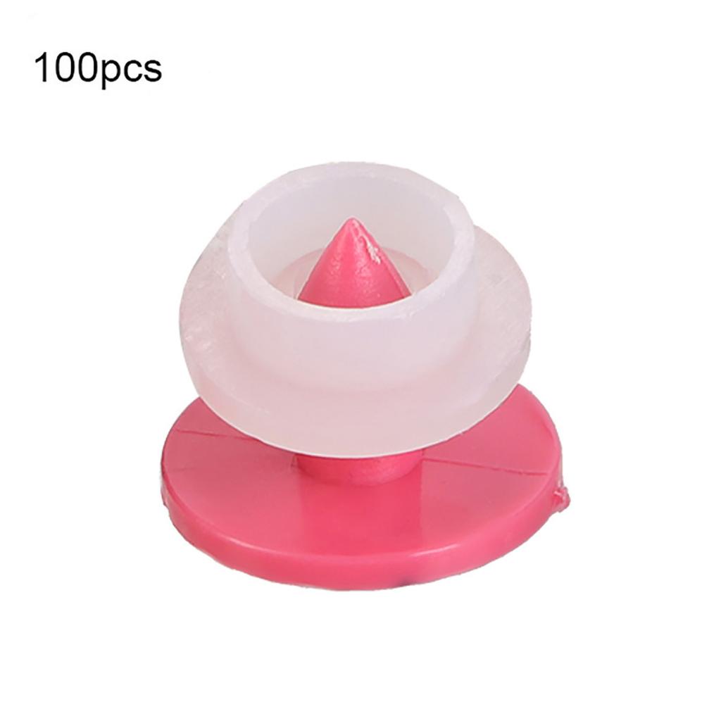 100Pcs Quality Plastic Animal Livestock Ear Tag for Rabbit Fox Dog  Marker Label(Rose Red)