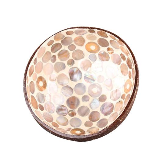 Natural Coconut Shell Round Patch Salad Noodles Rice Bowl Handicraft Decoration