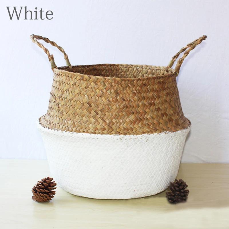 Straw Woven Flower Pot Basket - New Grass Planter for Indoor Outdoor & Multi-Use Dirty Basket