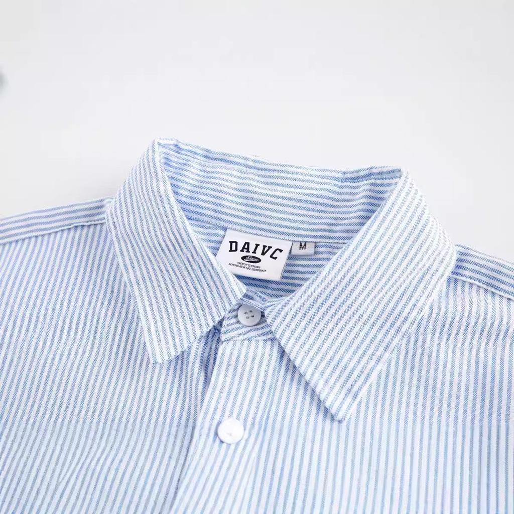 RUIIENRS X DAIVC 2024 Autumn Retro Striped Minimalist Shirt CS048